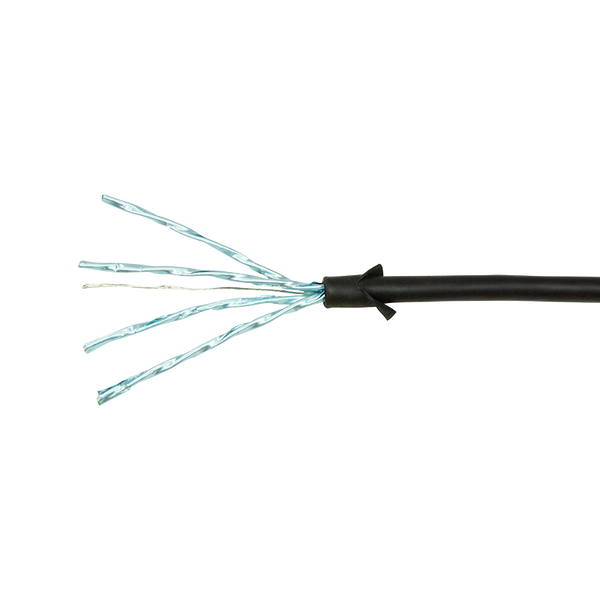 CAT6a U/FTP Ultraflex, 100% koper, zwart, 2M