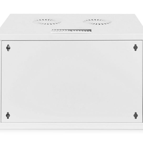 7U wandkast, SOHO, ongemonteerd 540x400x370 mm, geperforeerde frontdeur, lichtgrijs