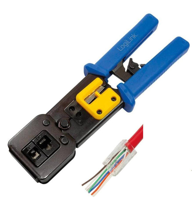 Krimptang voor doorsteek connectoren RJ11, RJ12 en RJ45