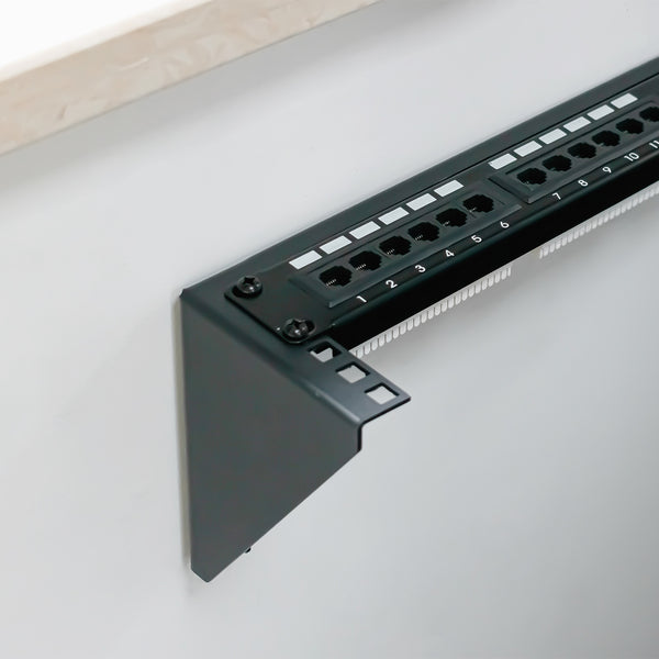 19" verticale muurbeugel 2U zwart