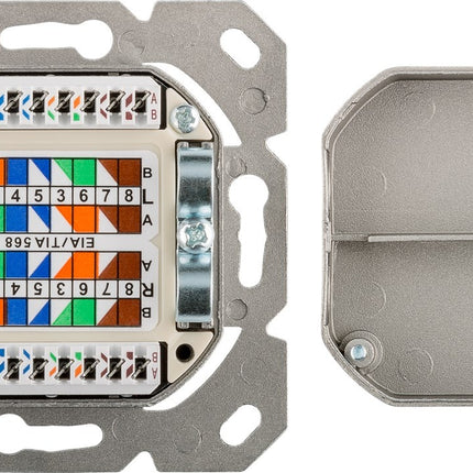 Cat6a Surface Modular Outlet 2x RJ45 Fully Shielded LSA