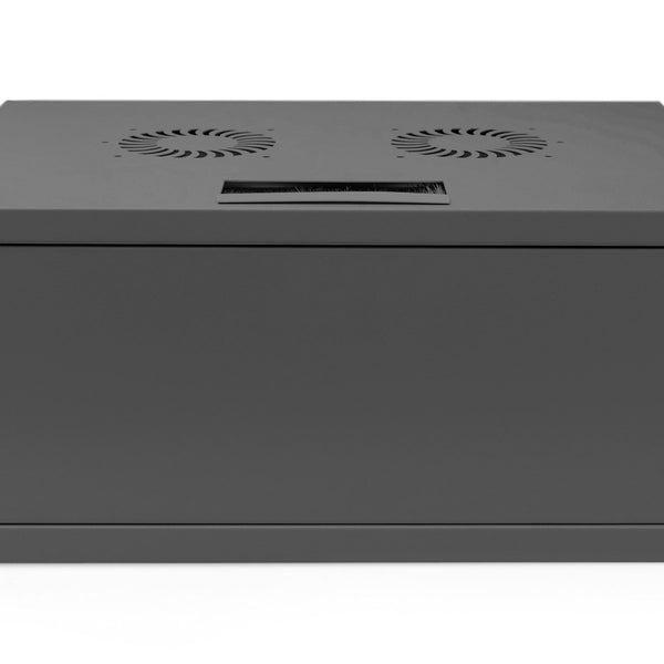 4U wandkast, SOHO, ongemonteerd 540x400x241 mm, volledig glazen frontdeur, zwart