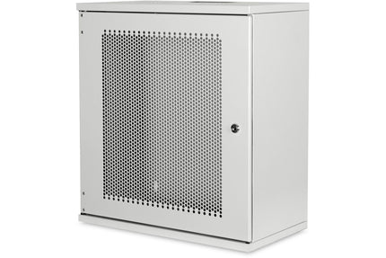 12U wall cabinet, SOHO, unassembled 595x540x400 mm, perforated front door, gray