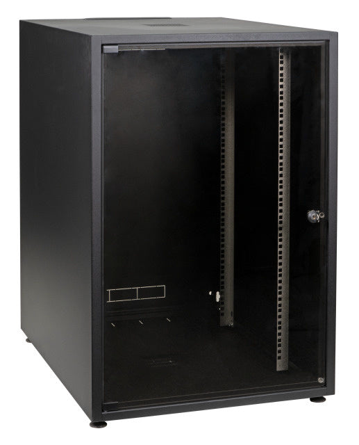 18U server cabinet with glass front door (WxDxH) 600x800x871mm