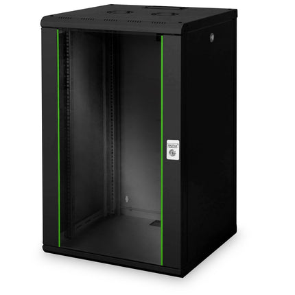 20U wall mounting cabinet, Unique 600x600x998 mm, color black (RAL 9005)