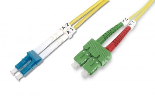 LWL OS2 Single Mode Fiber Optic Patch Cable SC ( APC ) to LC ( PC ) 1 M