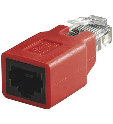 CAT 5e crossover koppelstuk afgeschermd, RJ45 plug naar jack