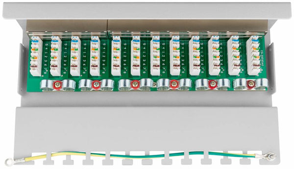 CAT 6 Mini/Desktop Patch Panel 12 Poorts grijs