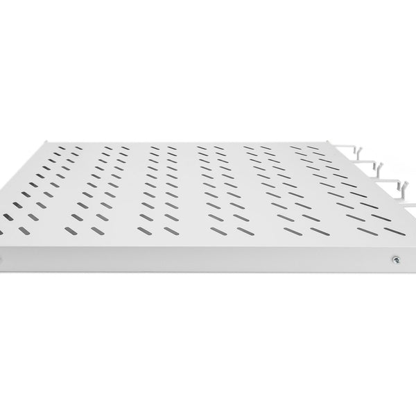 19 Inch 1U legbord voor 1000 mm diepe kasten incl. kabelmanagement, lichtgrijs