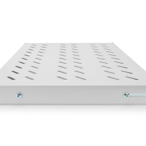 19 Inch 1U vaste plank voor 600 mm diepe rekken 44x483x358 mm, verstelbaar 350-550 mm diepte, lichtgrijs