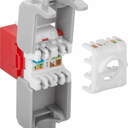 CAT6a Keystone RJ45 unshielded red