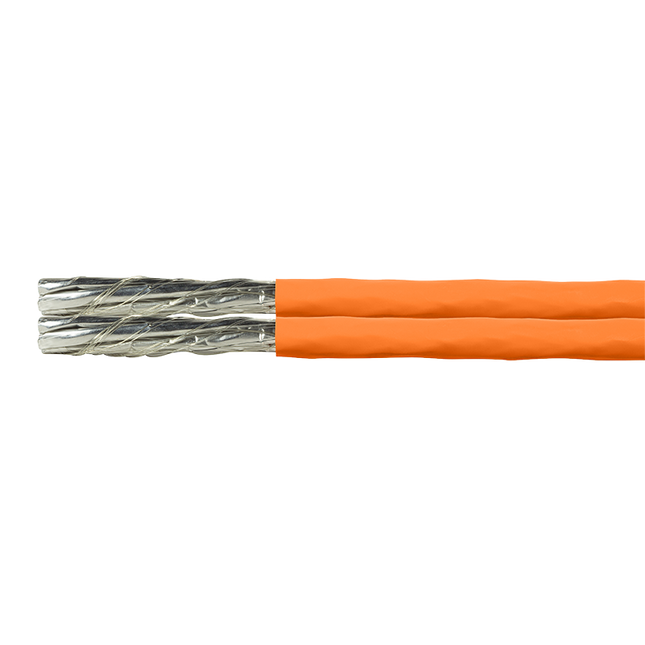 S/FTP CAT7 duplex netwerkkabel stug 500M 100% koper oranje