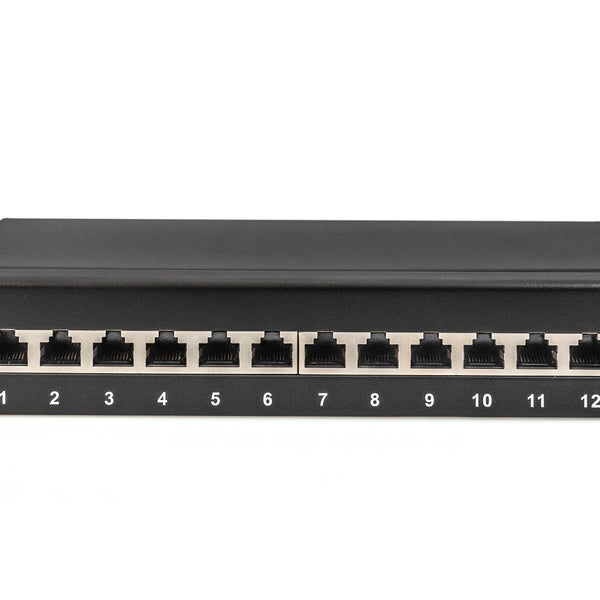 Cat6a 12 Port Patch Panel RAL 10" rack 9005