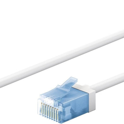 Ultra flexible 15M CAT 6A patch cable, thin, U/UTP, white