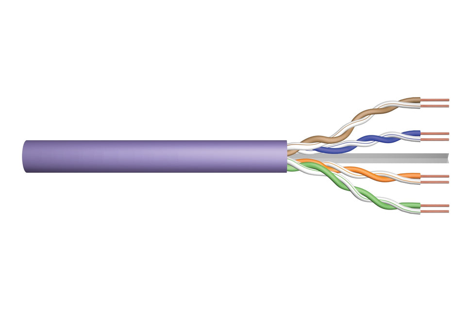 UTP CAT6 netwerkkabel stug 305M 100% koper paars