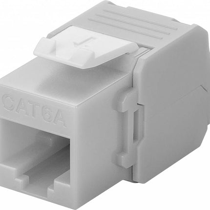 CAT6a Keystone RJ45 unshielded grijs