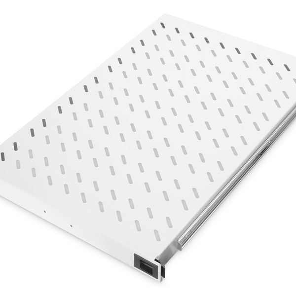 1U uitschuifbaar legbord voor kasten vanaf 1000mm diepte max. 65 kg lichtgrijs