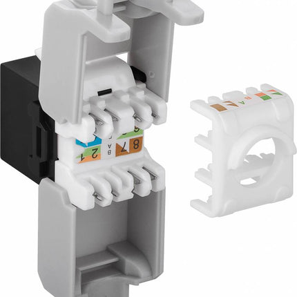 CAT6a Keystone RJ45 unshielded zwart