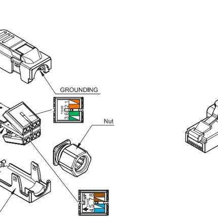 CAT6a Toolless RJ45 Connector - STP voor soepele en stugge kabel