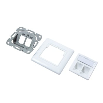 Keystone Faceplate for 2 Keystone Jacks RAL9003 White