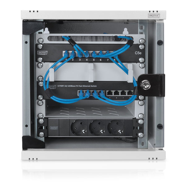 10 inch 6U wandkast 312x300x330 mm lichtgrijs