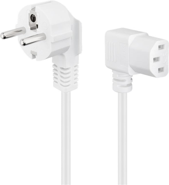 Power cable CEE 7/7 (male) to C13 (female) 5 M white