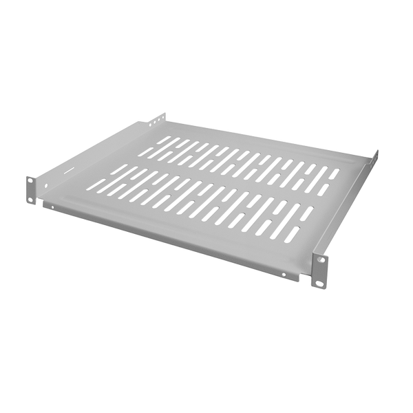 1U shelf for server cabinets of 450mm deep grey