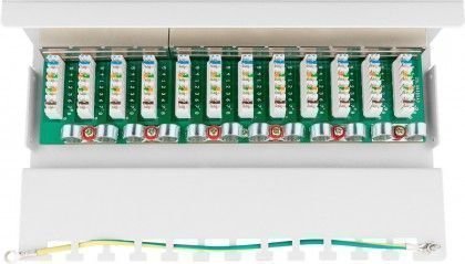 CAT6 Mini/Desktop Patch Panel 12 Port STP shielded white