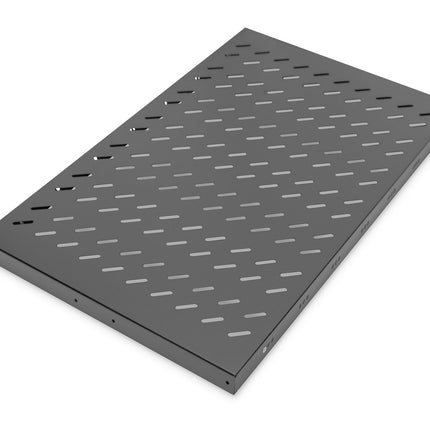 19 Inch 1U legbord voor rekken vanaf 1000 mm diepte 44x486x770 mm, tot 50 kg, zwart (RAL 9005)