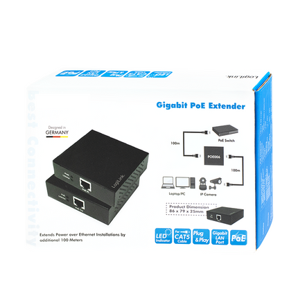 Gigabit PoE+ extender black