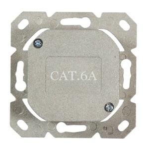 CAT 6a wall plate flush mounting  2x RJ45 network wall socket, shielded RAL 9003