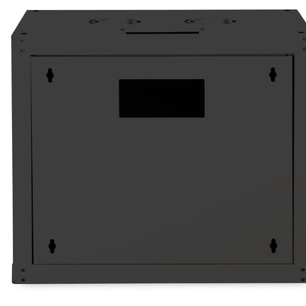 9U wall mounting cabinet, Unique 600x450x509 mm, color black (RAL 9005)