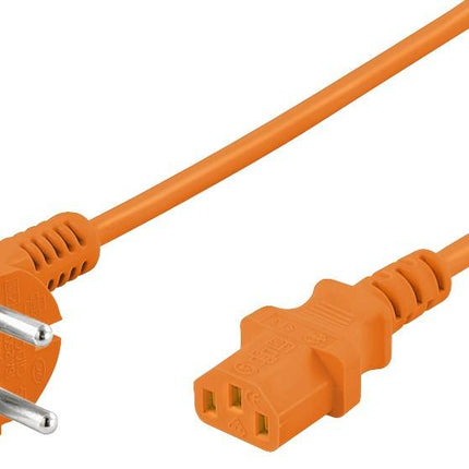 Powercable CEE 7/7 hoked (male) to C13 (female) 3 M orange