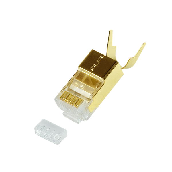 Cat.8.1 / Cat.6A RJ45 plug, gold plated, 10 pcs.