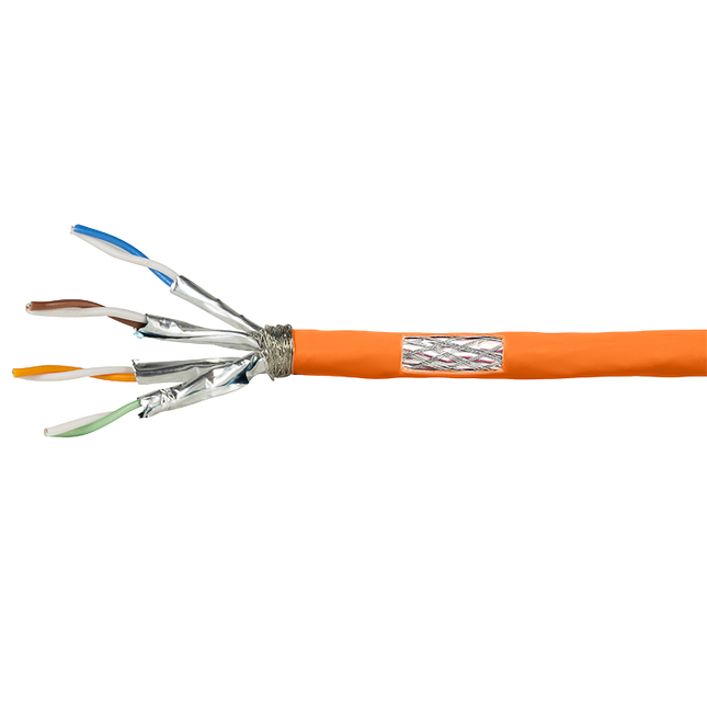 CAT7 LAN  AWG23 S/FTP FRNC-B 25M 100% copper orange