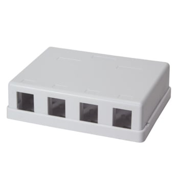 Keystone Surface Mount Box 4 port UTP White