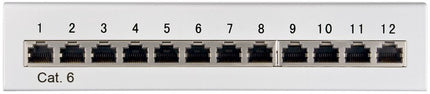 CAT 6 Mini/Desktop Patch Panel 12 Poorts grijs