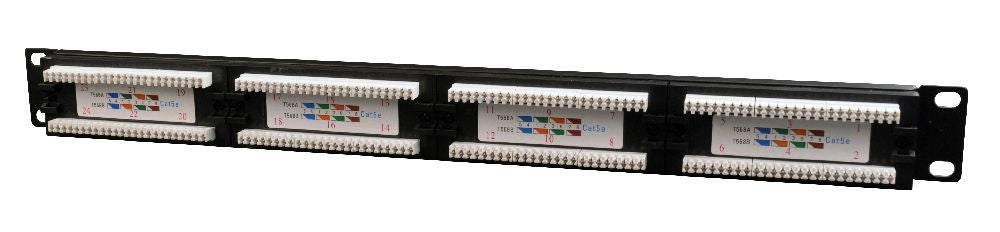 CAT5e 24 port patch panel with backbar