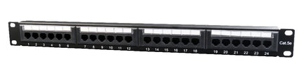 CAT5e 24 poorts patchpanel met backbar