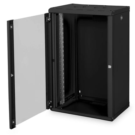 20U wall mounting cabinet, Unique 600x450x998 mm, color black (RAL 9005)