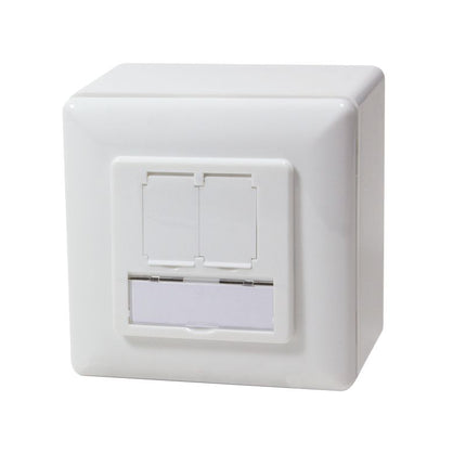 Cat5e Surface Modular Outlet 2x RJ45 Fully Shielded with LSA