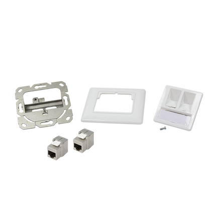 CAT6a keystone flush-mounted box 2-way