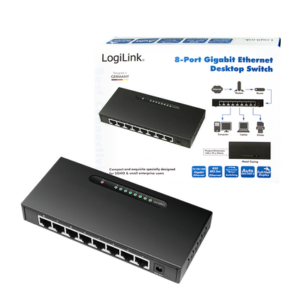 8 Port Gigabit Switch 10/100/1000 Mbps