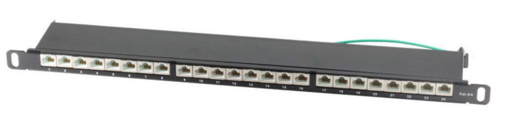 CAT6a Patchpanel slim 24 Port 0,5HE 19 inch